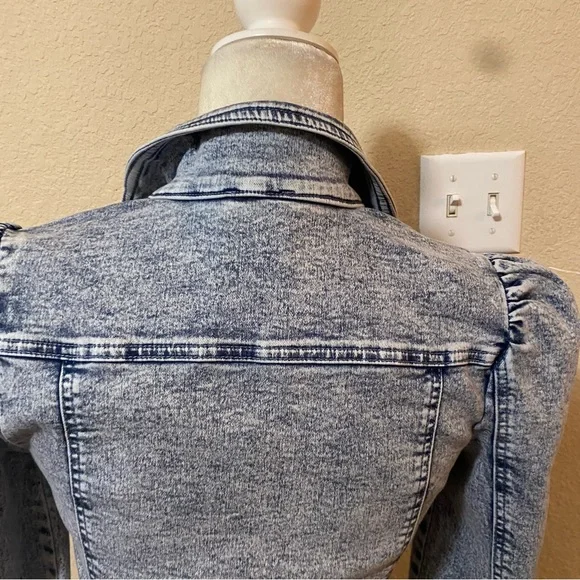 VENUS Button Front Light Blue 1/2 Sleeve Midi Denim Tie Waist Dress Size 2 - Picture 7 of 14